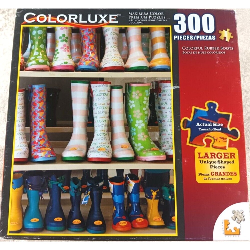 Colorful Rubber Boots 300 Piece Jigsaw Puzzle 18" x 24" by Colorluxe